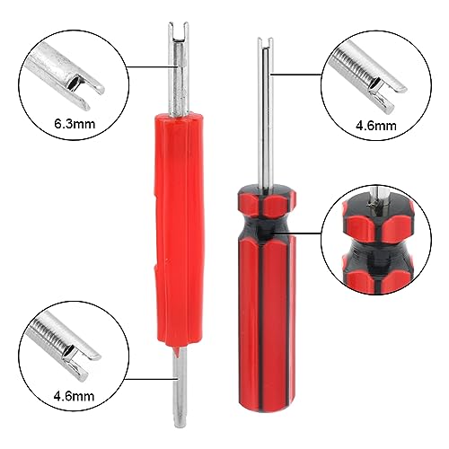 Image of 8 pcs Tire Valve Core Removal Tool Set, Single and Double Heads Valve Stem Core Remover Tire Repair Tool for Quickly Remove or Install the Car Air Conditioning and Tire Valve Core(Multicolor)