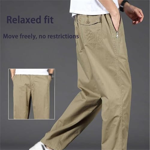 Puliam Easetactic - Puliam Mens Zipper-Pocket Durable Cargo Pants, Men Elastic Waist Straight Leg Sweatpants2