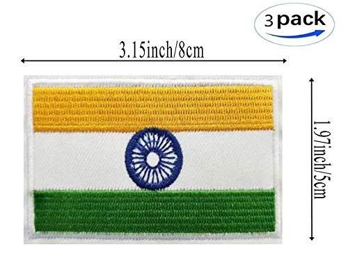 Javd 3Pack India Flag Patch Indian Flags Patchs, India Tactical Flag Embroidery Patch With, For Hats, Tactical Bags, Jackets, Clothes Patch Team Military Patch #TOP2