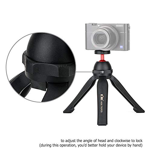Kiwifotos Mini support rotatif à 360° avec rotule pour appareil photo reflex numérique Canon, Sony, Nikon, appareil compact, caméra d'action Gopro et téléphone iPhone/Huawei - Image 7