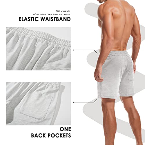 Image of AMY COULEE Mens Athletic Workout Shorts 5.5 inch Cotton Casual Shorts Elastic Waist Joggers Sports Sweat Shorts