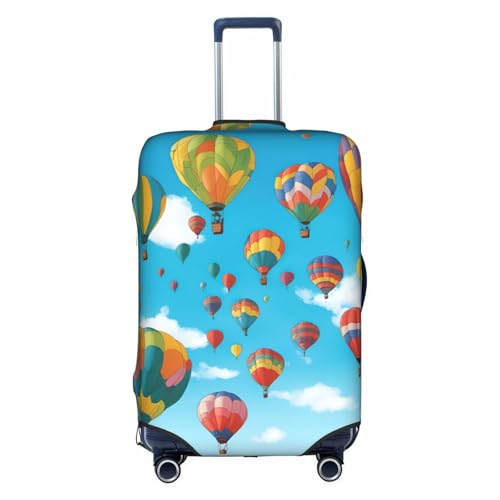 Colorful Balloons Blue Sky Print Travel Elastic Suitcase Luggage Baggage Cover Protector, Washable And Anti-Scratch