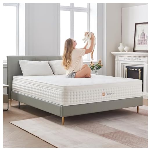 Hiepunos Materasso 140 x 190 cm, spessore 26 cm, materasso a molle insacchettate e memoria di forma, ibrido materasso, 7 zone di comfort, H3 medio solido, supporto perfetto, traspirante, (bianco)