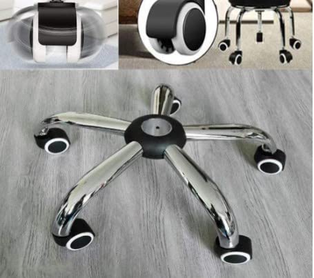 Image of Premium Office Chair Nylon Twin Wheel Castor Screw Type Chair Wheel Set of 5 | Black & White