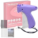 Stitch Gun for Clothes,Mini Quick Stitch Sewing Gun -Clothing Tag Gun 6 Needles,500 Black & 500 White Fasteners(Purple)