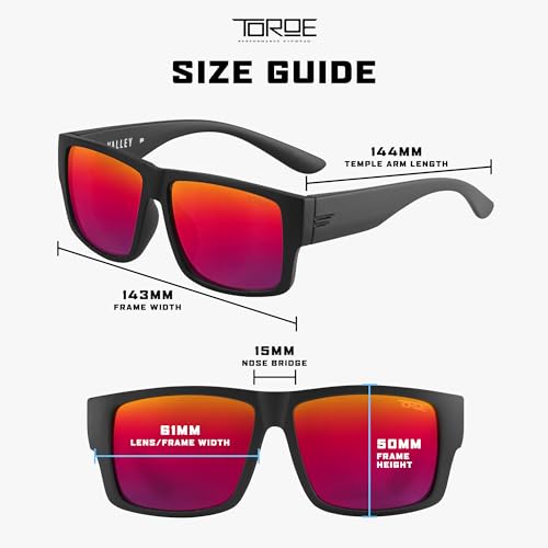 Image of TOROE Z87+ Polarized Safety Sunglasses Matte Black TR90 Frame, ANSI Rated Lens