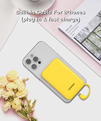 Alongza 2 Packs Portable Phone Charge Built In Cable Small Size Power Banks 4500Mah Mini Usb C Battery Pack For Iphone 14,13,12,11,Xs,Xr,X, Pro Max #TOP6