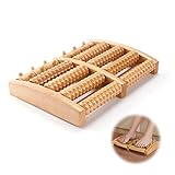 Dual Foot Massager Roller Wooden Plantar Fasciitis with Kneading Nubs and Massage Grooves for Plantar Fasciitis, Heel, Arch, Foot Pain, Muscle Ache, Stress Relief, Feet Massager