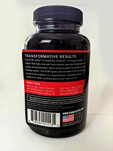 Force Factor FFS-TXI120XX-FG Test X180 Ignite Total Testosterone Booster For Men With Fenugreek Seed And Green Tea Extract To Build Lean Muscle thumb #8