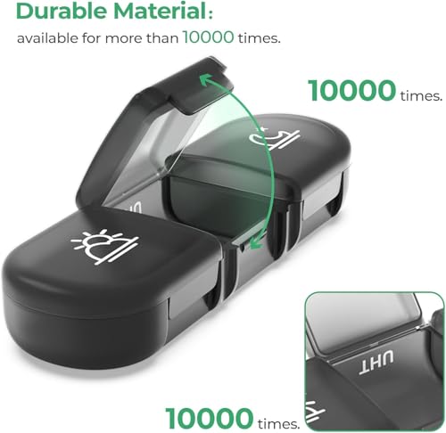 Image of Weekly Medicine Organizer Box 03 Times a Day, Tablets Container Case Travel Pill Box For 07 days | Black | 01 Pcs