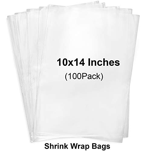 Shrink Wrap Bags,10x14 Inches Clear Heat Seal Shrink Bags for Gifts, Packaging, Homemade