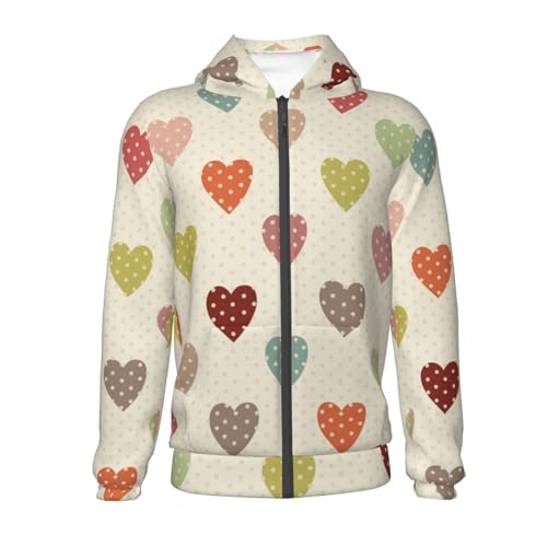Heart Polka Dot Kid Hoodies Boys Zip Up Sweatshirts Girls Pullover with Pocket2