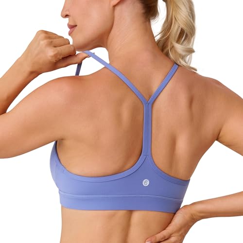 Image of BAYDI Clouduxi Y Back Sports Bra for Women - Padded Racerback Spaghetti Strap Low Impact Workout Yoga Bra, A-C Cups