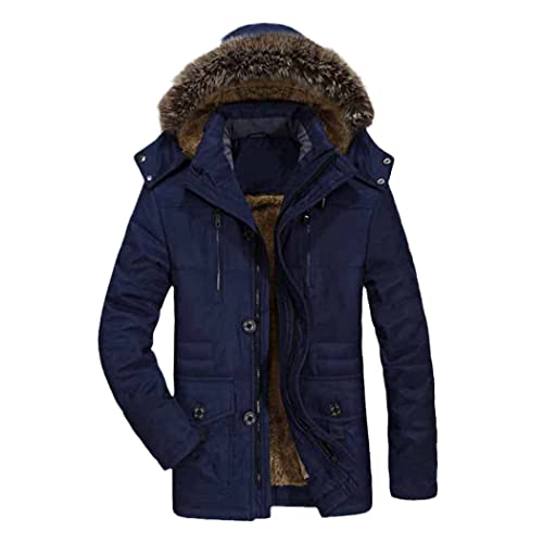 Manteau chaud homme imperméable veste hiver décontractée col fourrure L