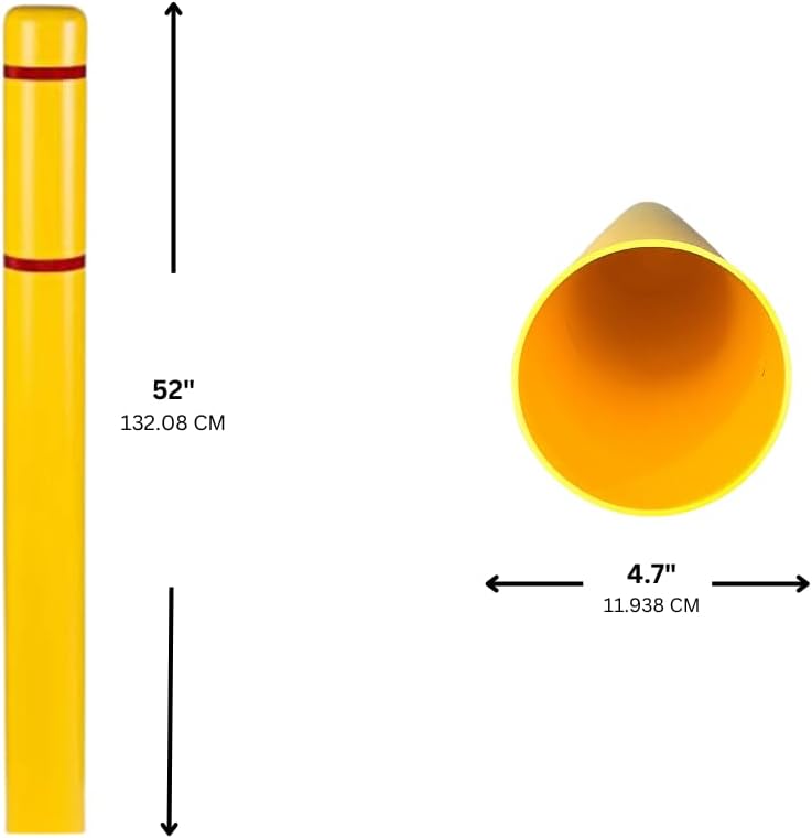 High Visibility BollardGard 4" x 52" 2-Pack Bollard Cover for Standard Bollards
