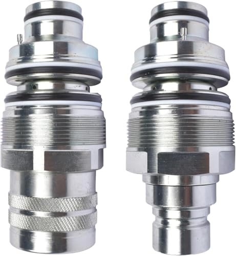 Image of 6679837 & 6680018 1 /2 inch Flat Face Hydraulic Quick Coupler Kit (Male & Female) - Compatible with Bobcat S130, S150, S160, S175, S185, S205, S220, S250, S300, S330, T140, T180, T190, Replacement Parts
