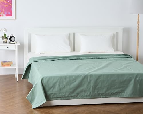 Image of 100% Pure Cotton 3 Layer Dohar, Double Bed Blanket Comforter, (90''X100'' / 230X254 CM), Uni Plain, Skin Friendly Dohar, Color - Celadon Green