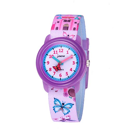 Toddler Girls Kids Children Watch,3D Cute Cartoon Breathable Fabric Band Japanese-Quartz Wristwatches Time Teacher Gifts Watches for Kids Girls Toddlers (Butterfly)