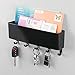 mDesign Mail, Letter Holder, Key Rack Organizer for Entryway, Kitchen - Wall Mount, Black