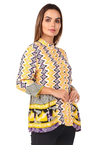 Image of BoheeWohee Casual Bohemian Top - Stylish 100% Rayon Top with Front Button Opening