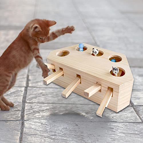 Bothyi Brinquedos de Hamster de Madeira para Arranhar Pet Interativo Catch Exercício Ondulado, 31x22