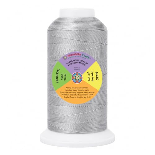 Mandala Crafts Silver Tex 70 Polyester Heavy Duty Thread for Upholstery