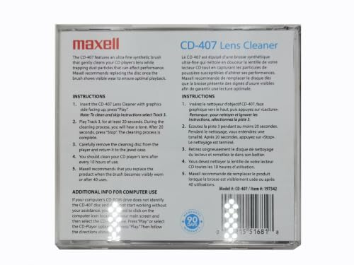 Maxell CD407 Laser Lens Cleaner