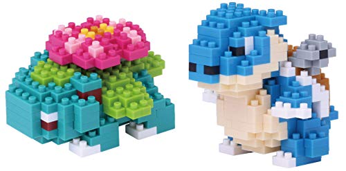 Nanoblocks de Pokemon Venusaur y Blastoise: figuras ajustables Fushigibana y Kamex