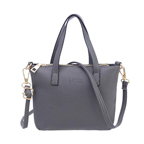 Preisvergleich Produktbild Honestyi Damen Mode Handtasche Umhängetasche Tote Geldbörse Leder Geldtasche Handgelenktasche Geldbeutel groß Tasche Portemonnaie Frauen großer kapazität Geldbeutel Handtasche (Grau)