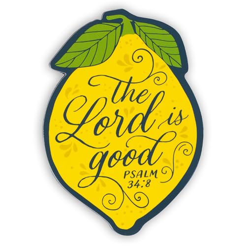 Christian Art Gifts Inspirational Refrigerator Scripture Magnet for Women & Girls with Bible Verse - The Lord is Good - Psalm 34:8 Lemon Fridge Magnet, Home & Kitchen Decorations, Size 3.15' x 2.2'
