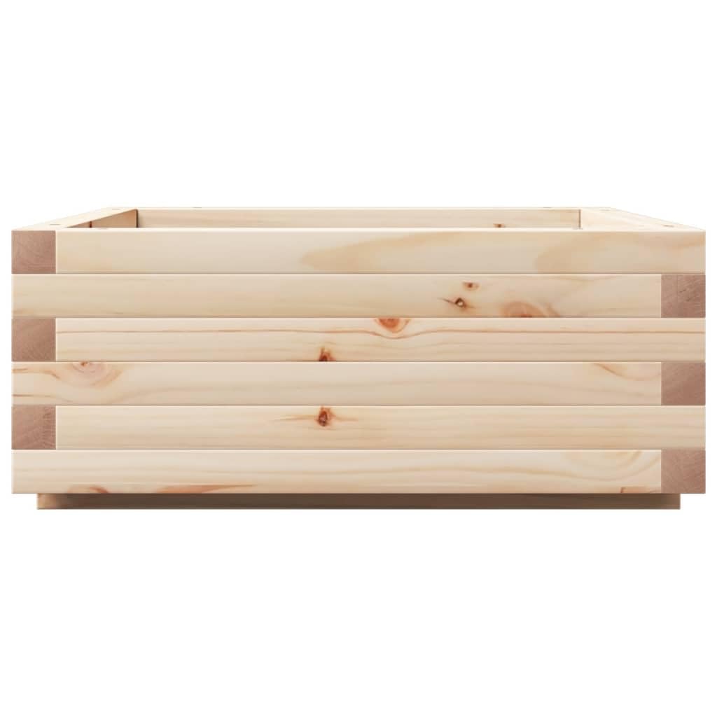 Donica ogrodowa z litego drewna sosnowego 60x60x26,5 cm duża skrzynka na kwiaty warzywa zioła stabilna rama drewniana dekoracyjna do ogrodu tarasu balkonu