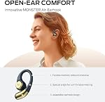 Monster Open Ear AC336 Headphones, Bluetooth 6.0 Wireless Earbuds with Stereo Sound, ENC Clear Call, 21H Playtime, Type-C Charging, Touch Control, IPX6 Waterproof Open Ear Earbuds for Outdoor