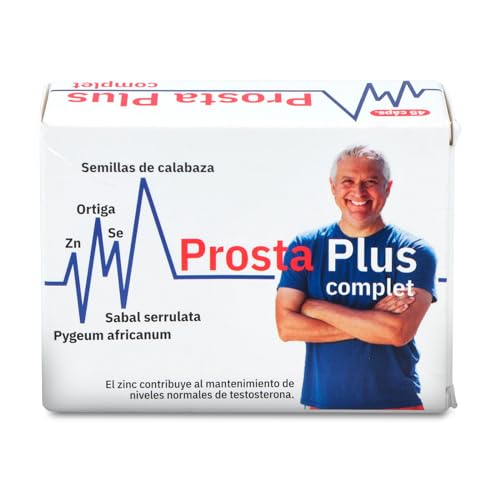 Espadiet Prosta Plus complet – Salud de la Próstata – Ayuda a Tener Niveles Normales de Testosterona – Salud Masculina - A Base de Extractos, Naturales, Minerales y Zinc – Caja con 45 cápsulas