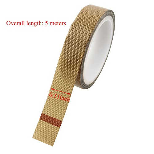 Image of Teflon Tape 13mm x 5m Non Stick PTFE Tape Brown High Temperature Heat Insulation Tape for Impulse Sealer Replacement Parts