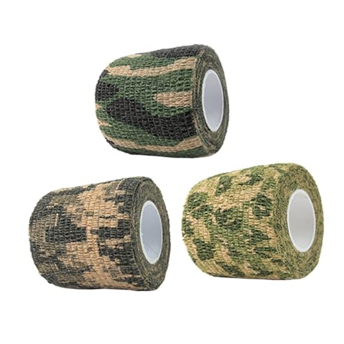 PRETYZOOM 3 Rollos Cinta Adhesiva de Camuflaje Autoadherente para Exteriores Resistente al Agua Elástica y Práctica para Caza Deportes y Uso Táctico