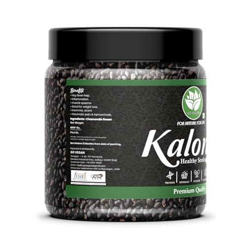 Image of Go Vegan Kalonji Seeds 250gm - Nigella Seeds | Seeds for Hair Growth | 100% Natural | Culinary Spice | Health Benefits | Gluten-Free | Source of Antioxidants | Kala Jeera