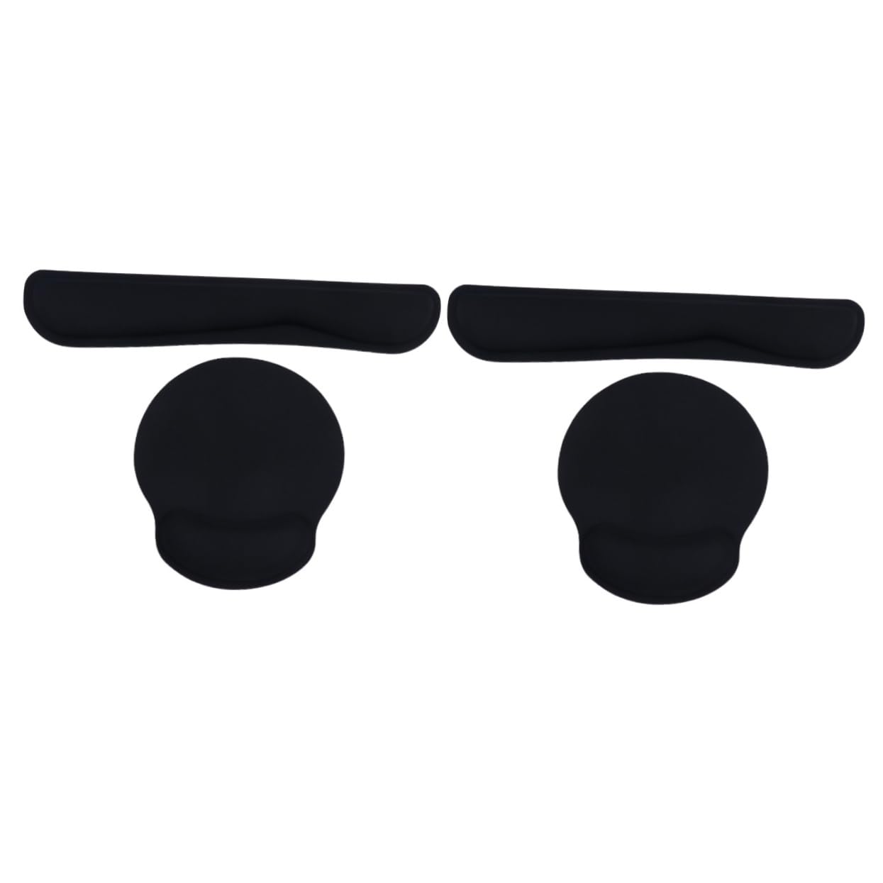 NUOBESTY 2 Set 2 Pezzi polso riposo ergonomico poggiapolsi della tastiera supporto per il polso tampone keyboard pad tappetino mouse poggiapolsi per tastiera poggiapolsi per lavorare Black