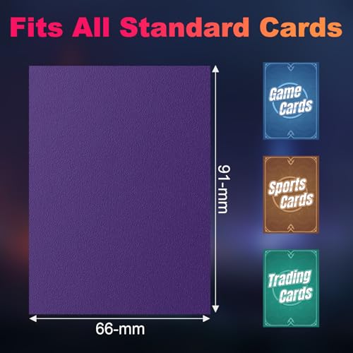 Image of 200 Pack Card Sleeves, Matte Dual Trading Card Sleeves with Opaque Back & Smooth Shuffle, Tear Resistant Card Protectors for MTG, TCG and Game Cards (Metallic Purple)