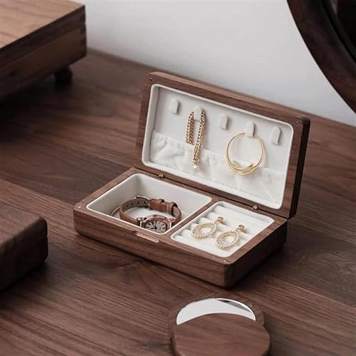 Boîte à bijoux en noyer et boîte de rangement pour bijoux durables