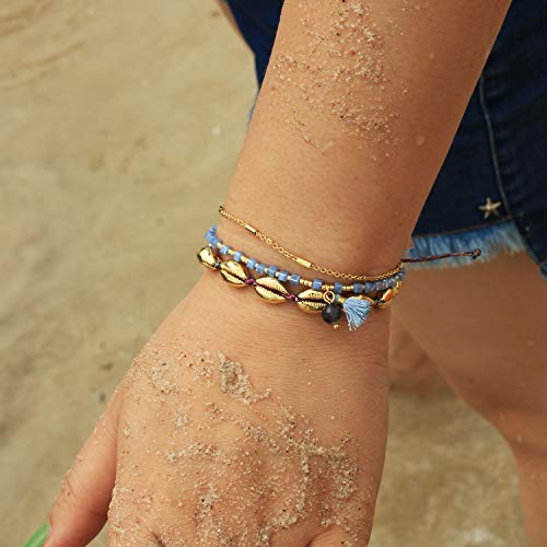 Image of KELITCH Women Crystal Lapis Beads Bracelet Tassels Charm Bracelet Handmade New Agate Bracelets