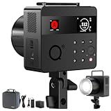 NEEWER 600Ws 2.4G TTL Outdoor Studio Blitz, App Steuerung Blitzlicht Fotografie mit 1/1 bis 1/512 Ausgang, 1/8000 HSS, 2900mAh Akku/400 Flash Leistung/0,01–0,9s Ladezeit/30W LED Einstelllampe, Q6