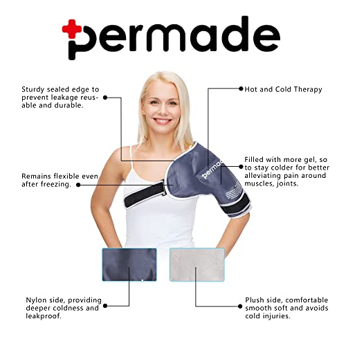 Shoulder Ice Pack, Shoulder Pain Relief Rotator Cuff Cold Therapy For Left Or Right Shoulder, Reusable Flexible Compression Shoulder Gel Cold Pack Wrap For Bursitis, Swelling, Tendonitis, Injuries #TOP3