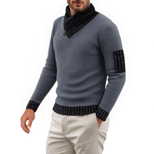 Pull tricoté col roulé homme vêtement chaud style décontracté chic pour bureau