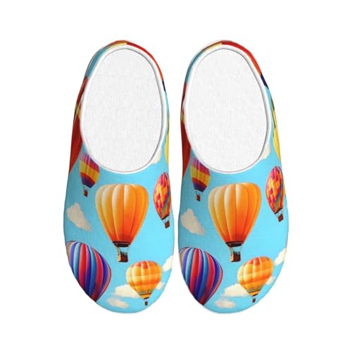Pantoufles chaudes d'intérieur antidérapantes en peluche EdWal motif montgolfières
