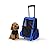 PawHut Pet Travel Backpack Bag Cat Puppy Dog Carrier w/ Trolley and Telescopic Handle Portable Stroller Wheel Luggage Bag (Blue)
