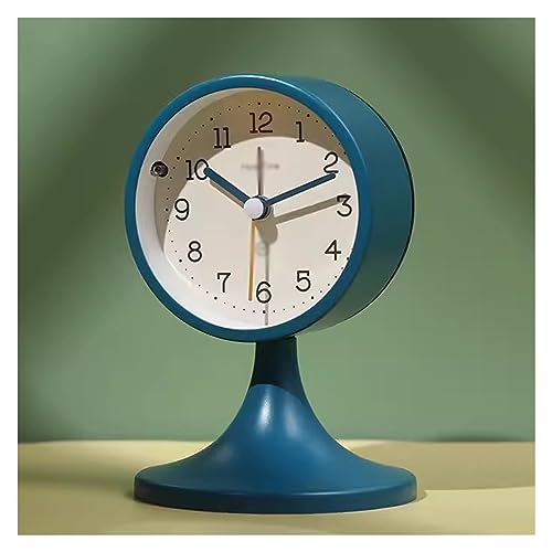YHxFlux Relojes de Mesa Reloj Despertador de 5 Pulgadas, Reloj pequeño silencioso Que no Hace tictac con números arábigos, Escritorio luz Nocturna, Funciona Pilas para dormitorios(E)