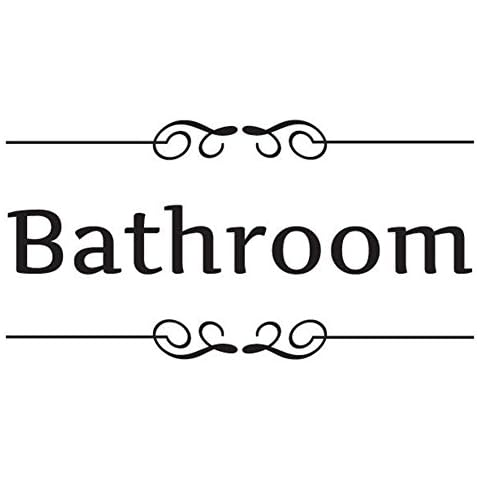EMVANV Toilet Bathroom English Label Wall Sticker Door Decal Removable Bathroom Decor Toilet Door Sign(Bathroom Sticker) Cover