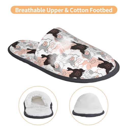 Pigs Print House Slippers For Women And Men,Soft Slippers With Memory Foam,Non-Slip Indoor Home Shoes3