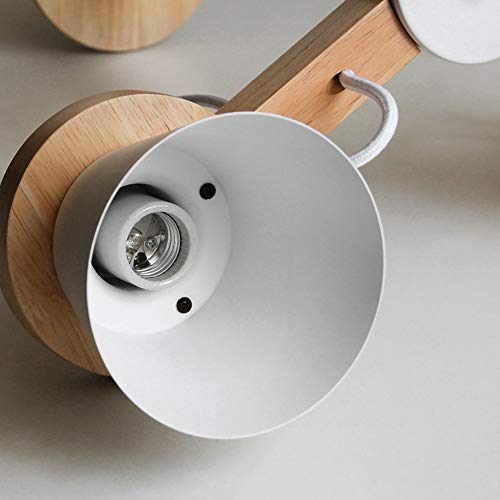 Lumière créative iron metal 4 éclairages suspension bois chic