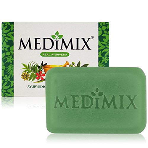 MEDIMIX - Jabón ayurvédica 125 Gr en 18 plantas, para tratar el acné, el olor corporal y de la piel (Set de 3 jabones)